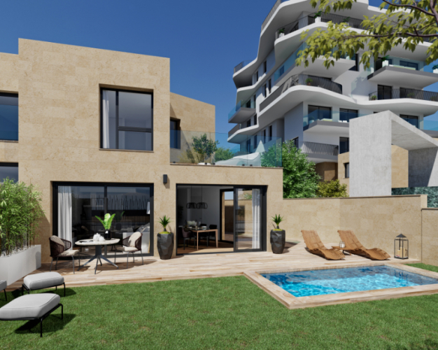 LUXUSNÍ BYT SE ZAHRADOU V REZIDENCI ASTER-VILLAJOYOSA,oblast Alicante